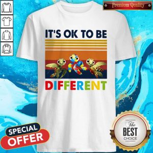 Funny Turtle Autism It's Ok To Be Different Vintage Retro Shirt