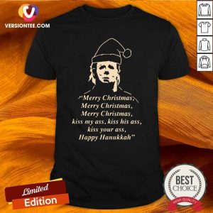 Funny Michael Myers Merry Christmas Kiss My Ass Shirt