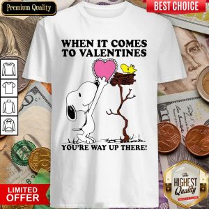 Good Snoopy And Woodstock When It Comes To Valentines Youre Way Up There Valentines Day Shirt