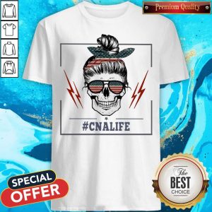 Top Skull #Cnalife American Flag Shirt