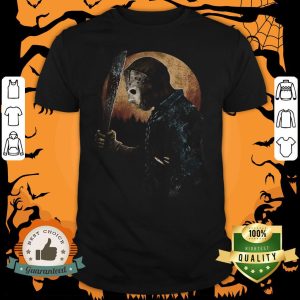 Halloween Michael Myers Holding Knife Moon Shirt