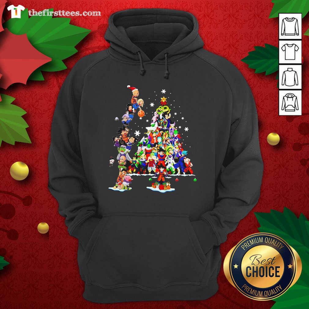Colorful Dragon Ball Z Character And Christmas Tree 2020 Shirt