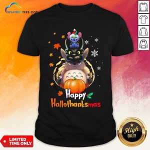 Mine Santa Stitch Night Fury Totoro Happy Hallothanksmas Shirt