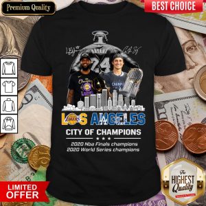Top Kobe Bryant Los Angeles Lakers City Of Champions 2020 Nba Final Champions 2020 World Series Champions Signatures Shirt