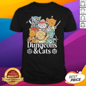 Premium Dungeons And Cats Game Characters Art Shirt