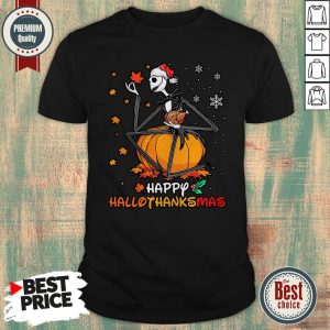 Jack Skellington Hug Chicken Happy Hallothanksmas Shirt