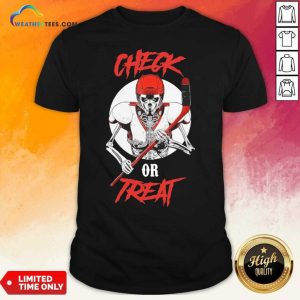 Official Skeleton Hockey Check Or Treat Shirt