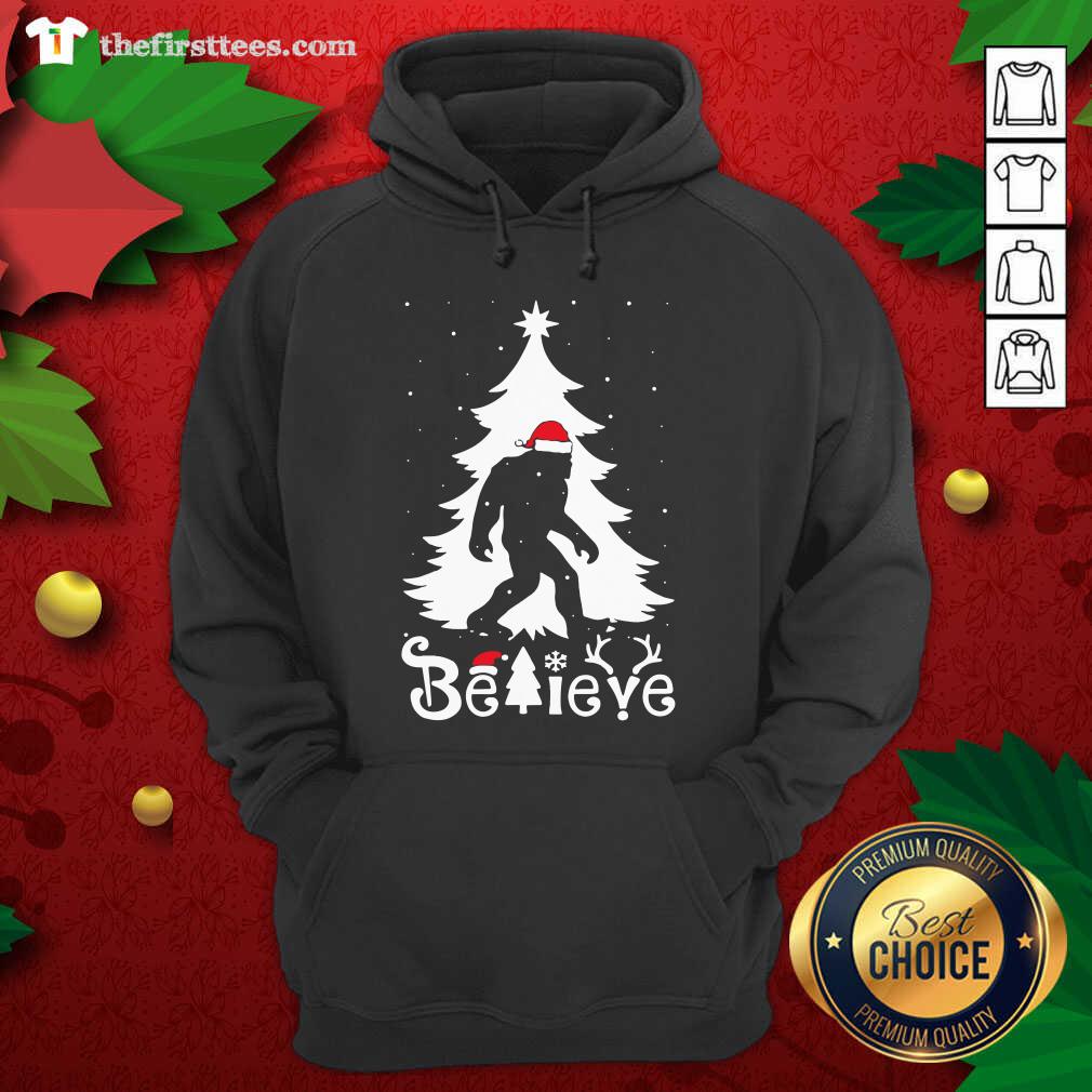 Awesome Santa Bigfoot Believe Ugly Christmas Shirt