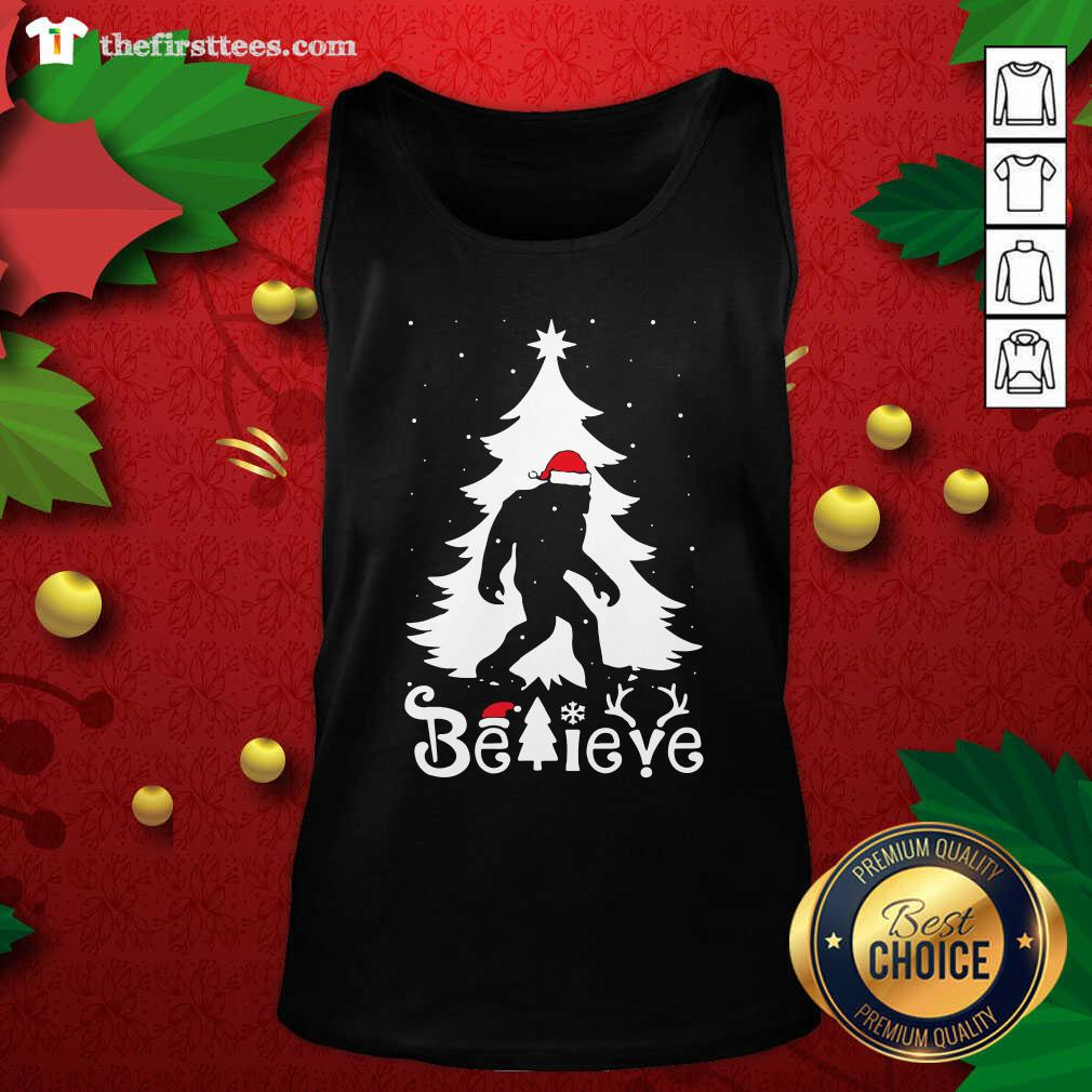 Awesome Santa Bigfoot Believe Ugly Christmas Shirt