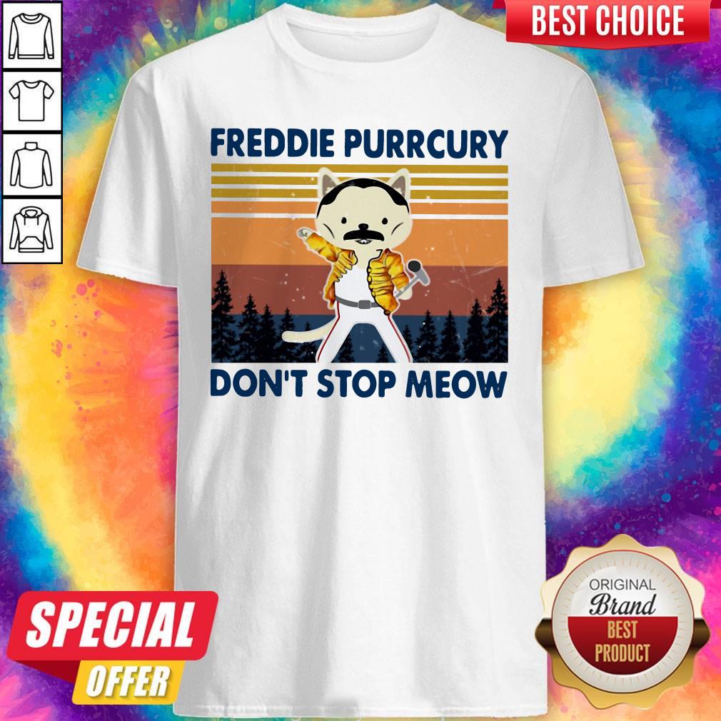 Cute Freddie Purrcury Don’t Stop Meow Vintage Shirt