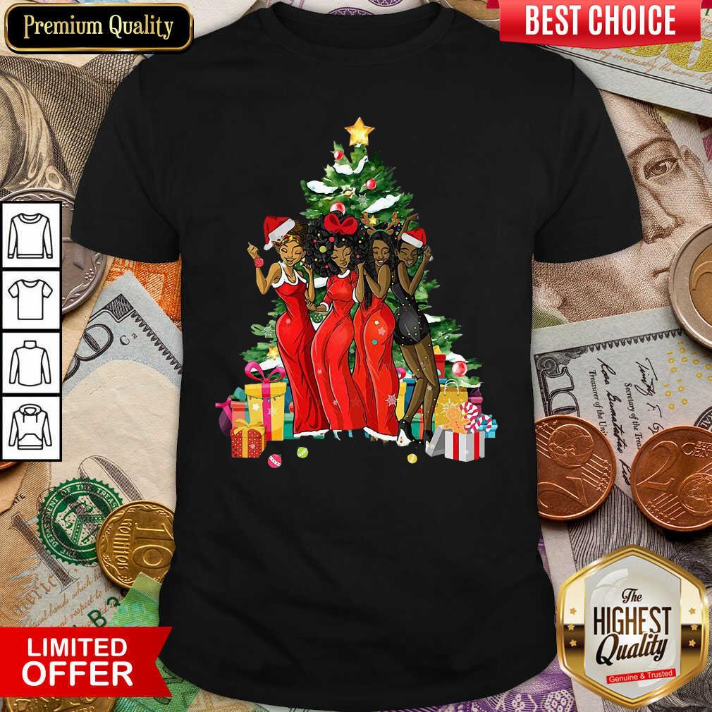 Cute Girl Magic Merry Christmas Tree Collection Shirt