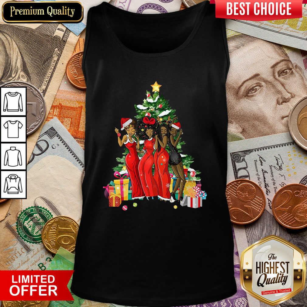 Cute Girl Magic Merry Christmas Tree Collection Shirt