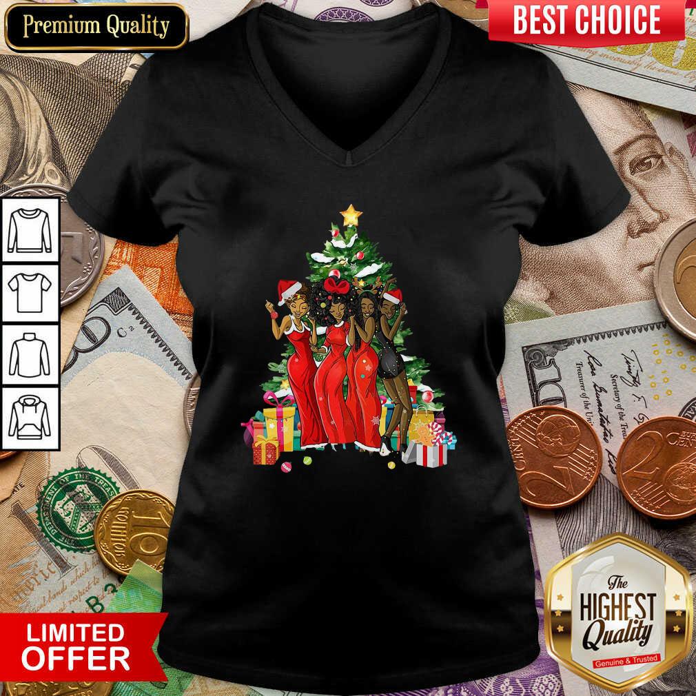 Cute Girl Magic Merry Christmas Tree Collection Shirt