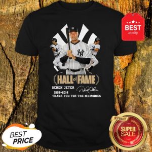 Official Hall Of Fame Derek Jeter 1995 2014 Signature Thank You For The Memories Shirt