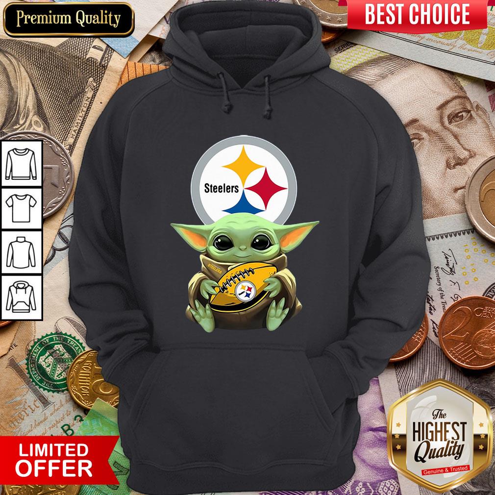 Funny Baby Yoda Hugging Pittsburgh Steelers Shirt