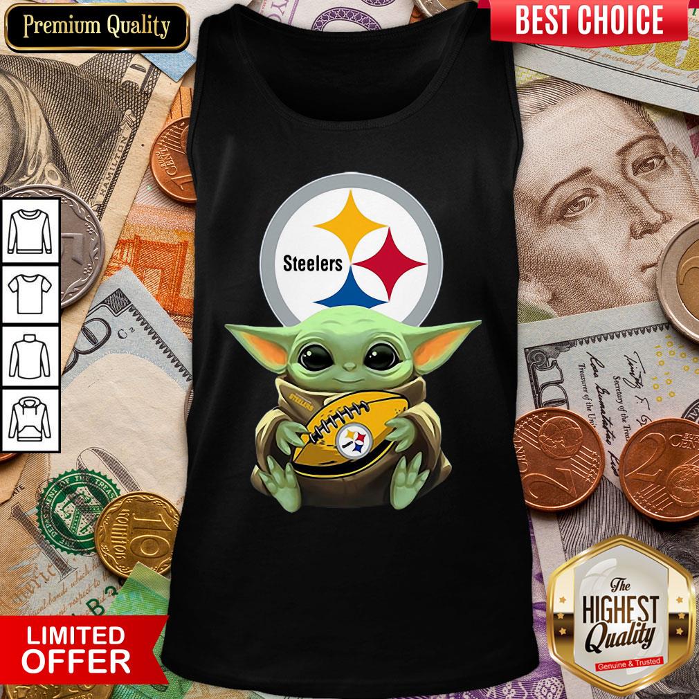 Funny Baby Yoda Hugging Pittsburgh Steelers Shirt