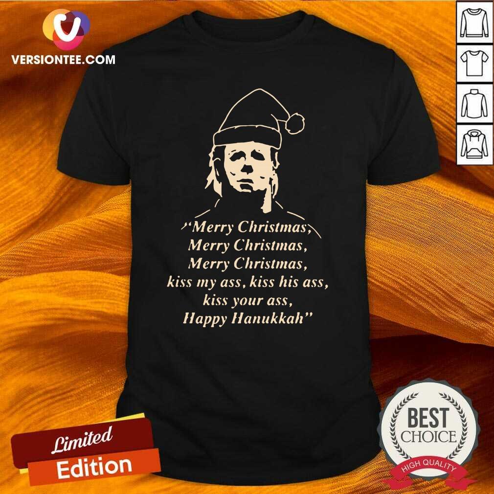 Funny Michael Myers Merry Christmas Kiss My Ass Shirt