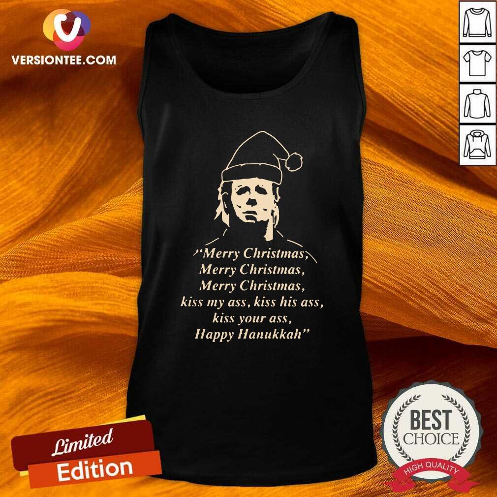 Funny Michael Myers Merry Christmas Kiss My Ass Shirt