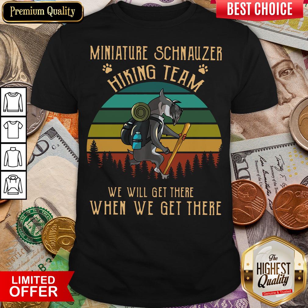 Funny Miniature Schnauzer Hiking Team Vintage Shirt