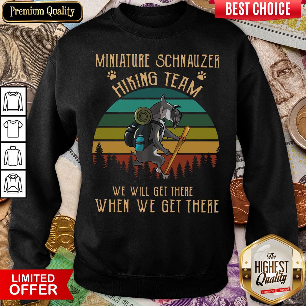 Funny Miniature Schnauzer Hiking Team Vintage Shirt