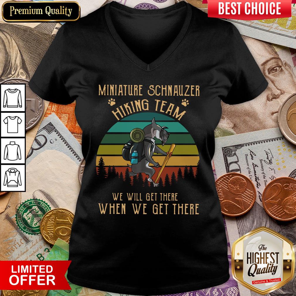 Funny Miniature Schnauzer Hiking Team Vintage Shirt