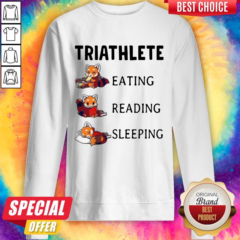 Funny Triathlete Eating Reading Sleeping Shirt