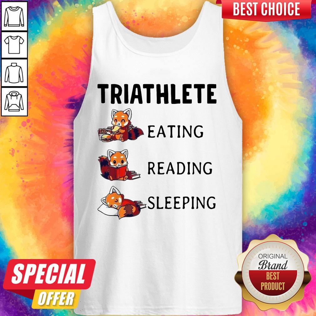 Funny Triathlete Eating Reading Sleeping Shirt