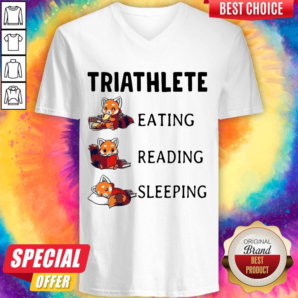 Funny Triathlete Eating Reading Sleeping Shirt