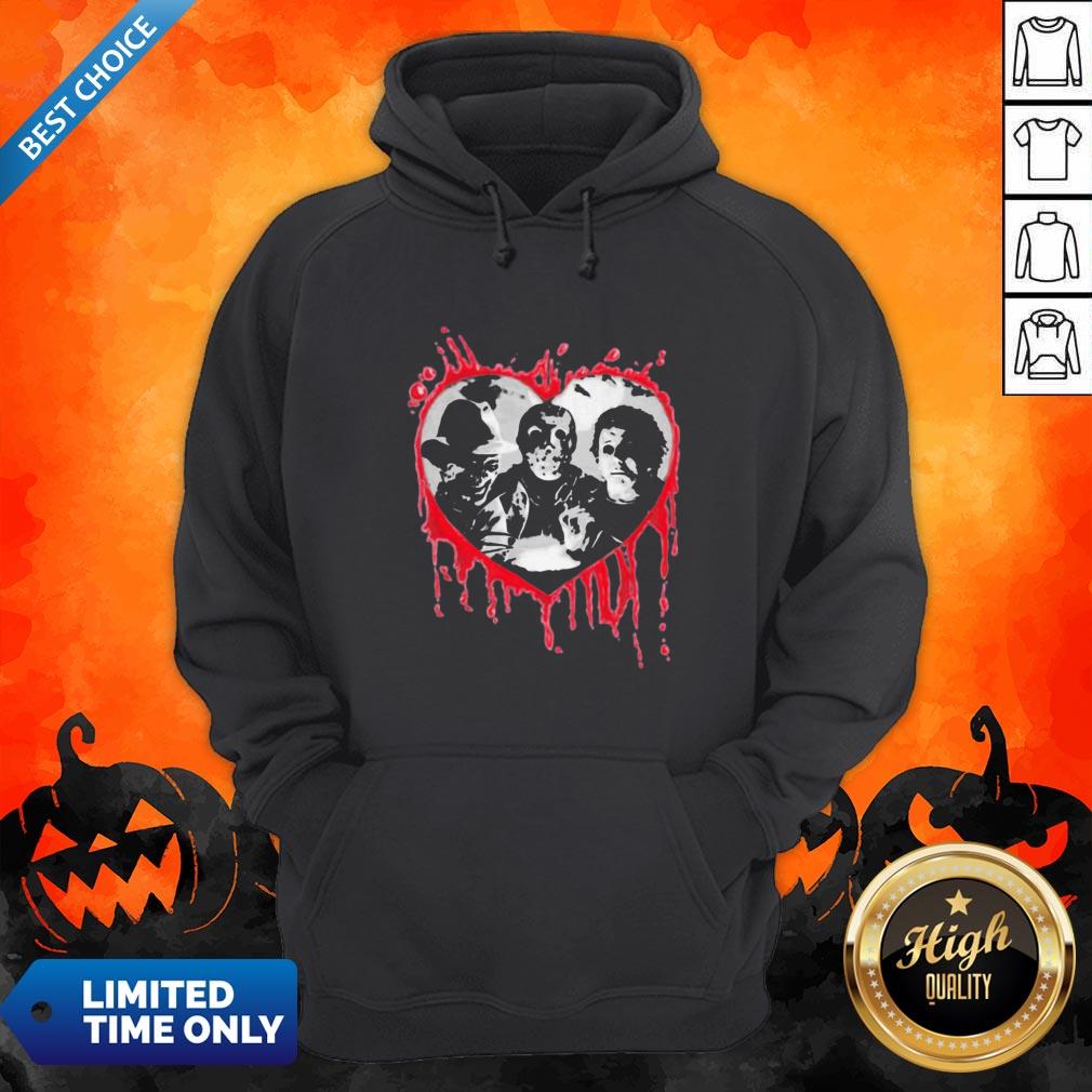 Halloween Freddy Krueger Jason Voorhees And Michael Myers Heart Shirt