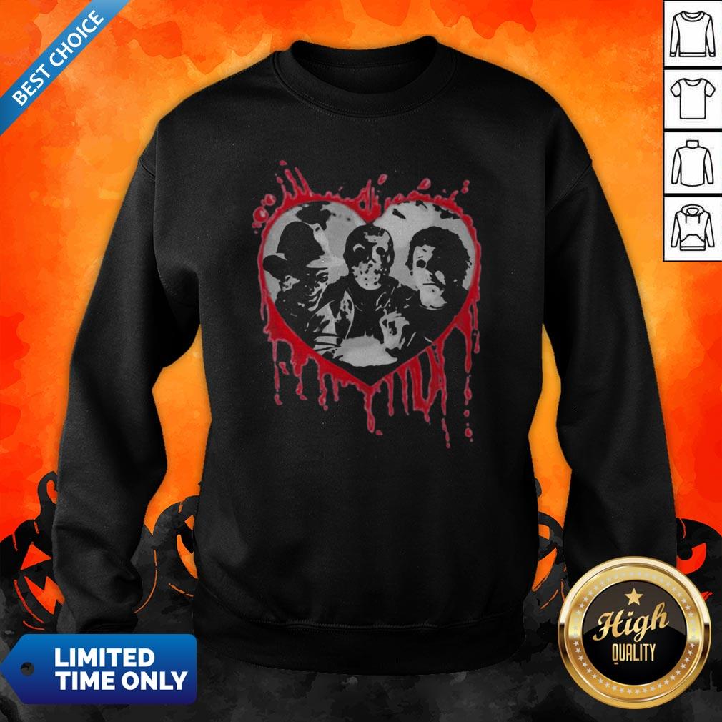 Halloween Freddy Krueger Jason Voorhees And Michael Myers Heart Shirt