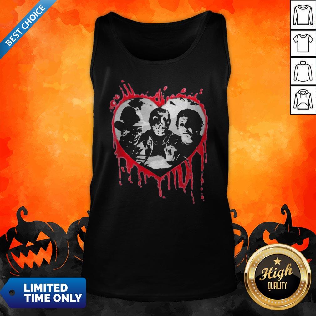 Halloween Freddy Krueger Jason Voorhees And Michael Myers Heart Shirt