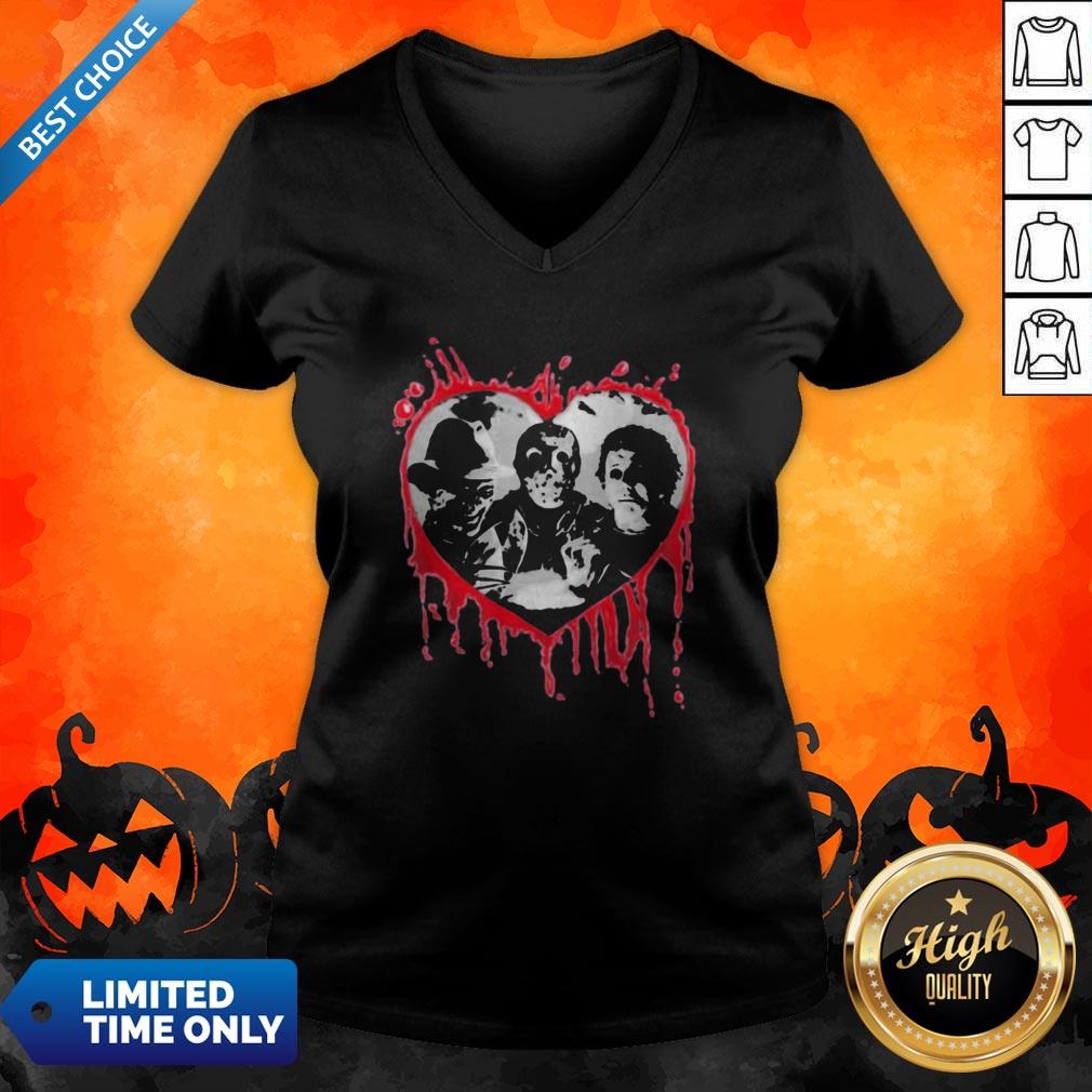 Halloween Freddy Krueger Jason Voorhees And Michael Myers Heart Shirt