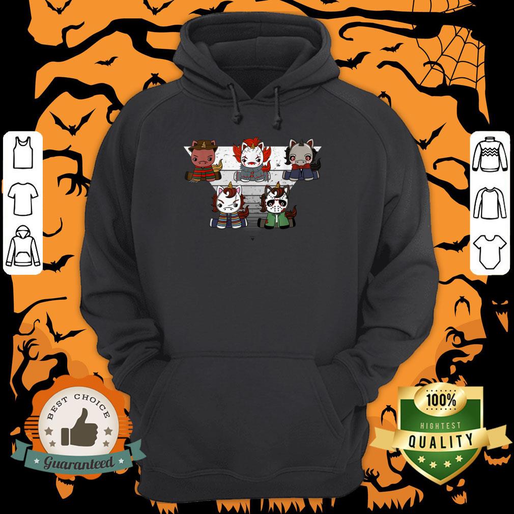 Halloween Horror Movie Cute Unicorn Characters Shirt
