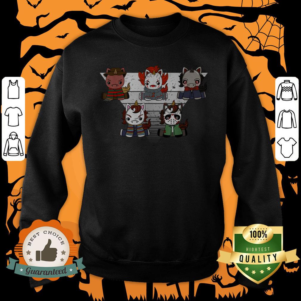 Halloween Horror Movie Cute Unicorn Characters Shirt