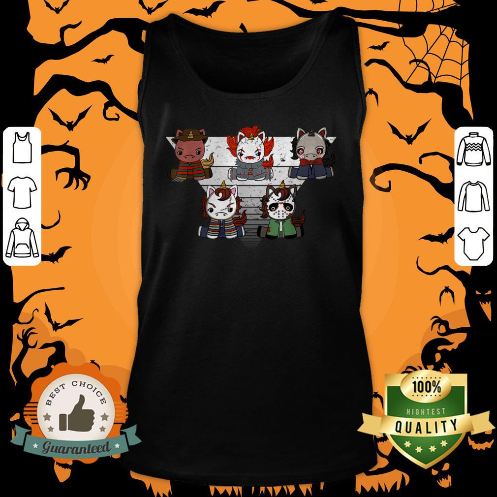 Halloween Horror Movie Cute Unicorn Characters Shirt