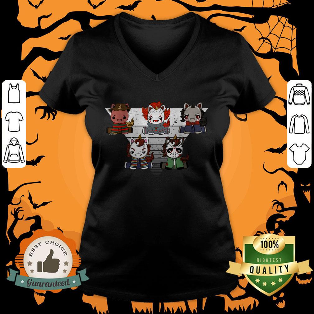 Halloween Horror Movie Cute Unicorn Characters Shirt