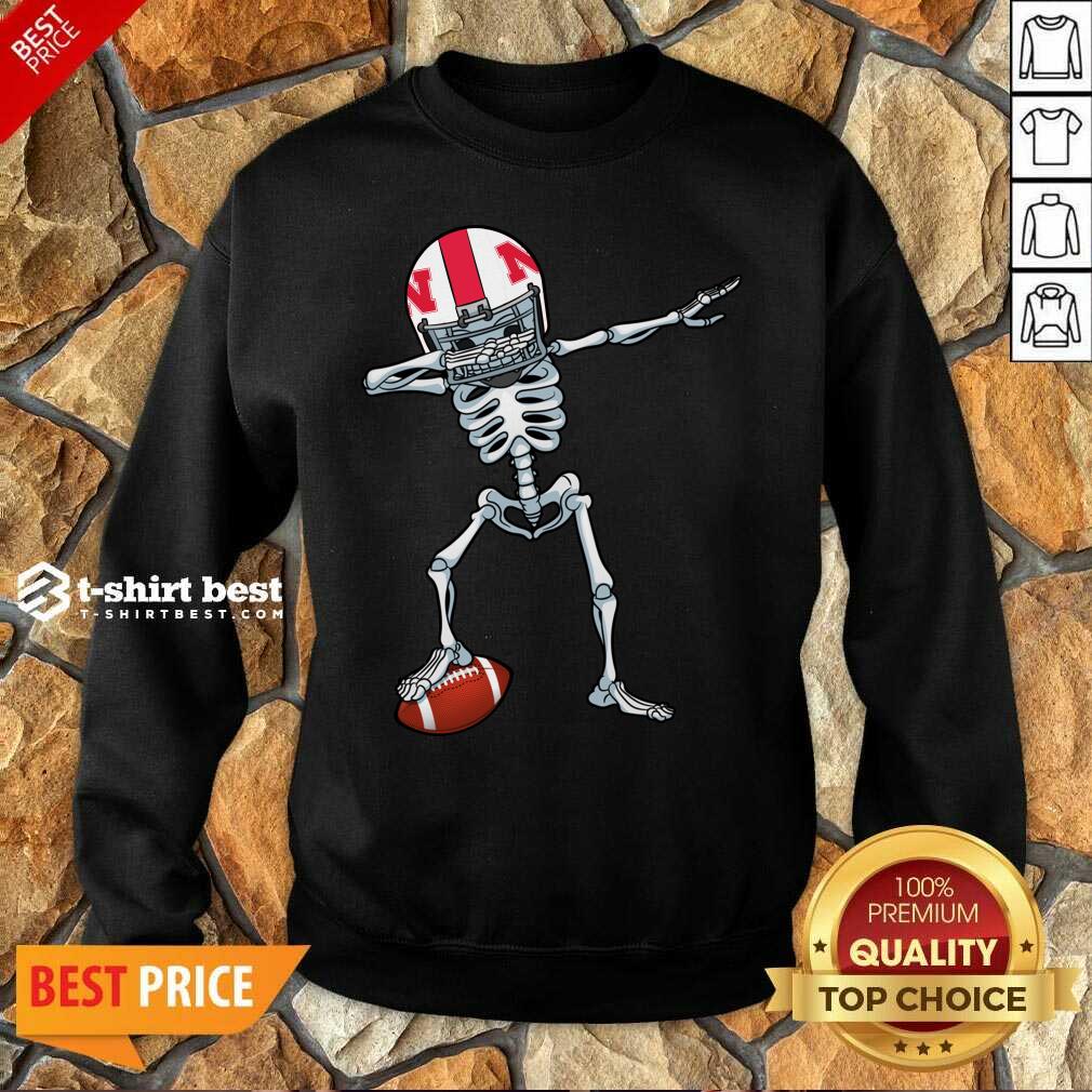 Happy Skeleton Dabbing Nebraska Cornhuskers Shirt