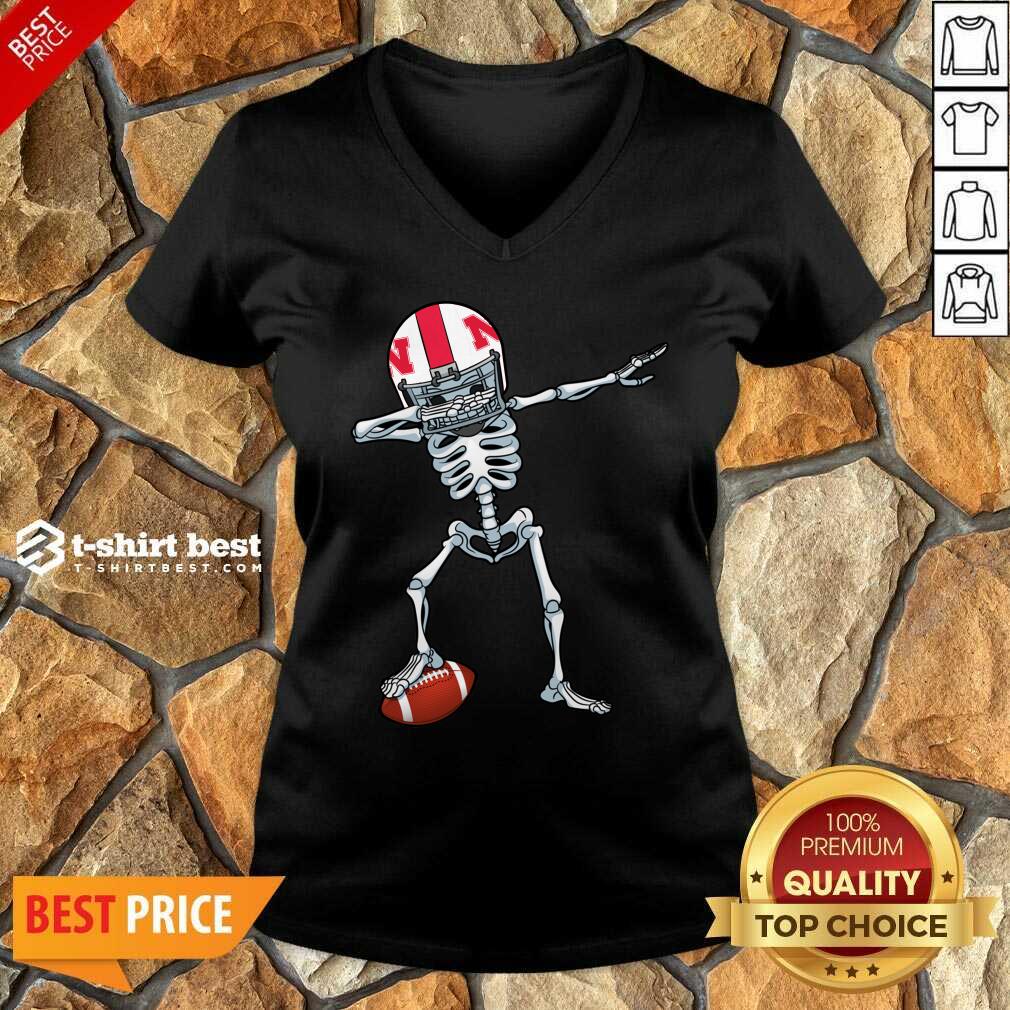 Happy Skeleton Dabbing Nebraska Cornhuskers Shirt