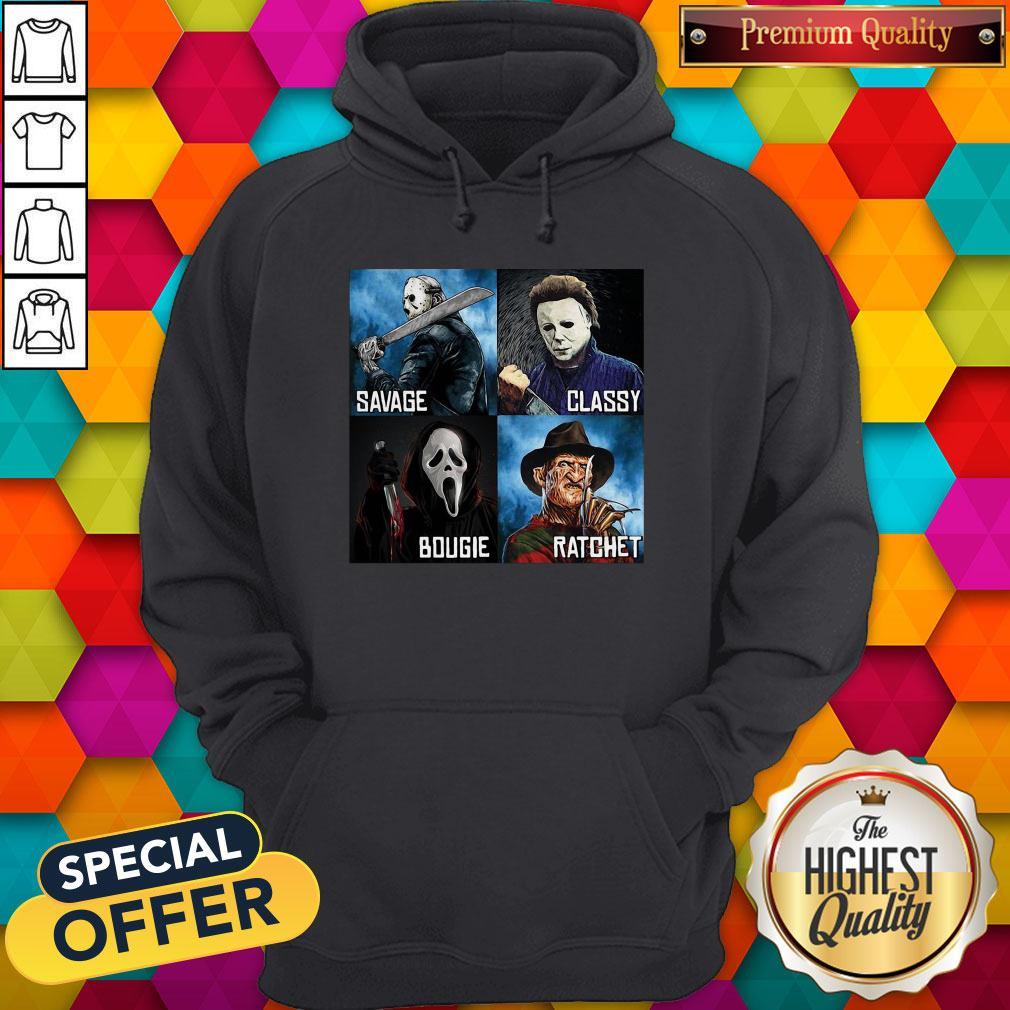 Horror Movies Characters Savage Classy Bougie Ratchet Shirt