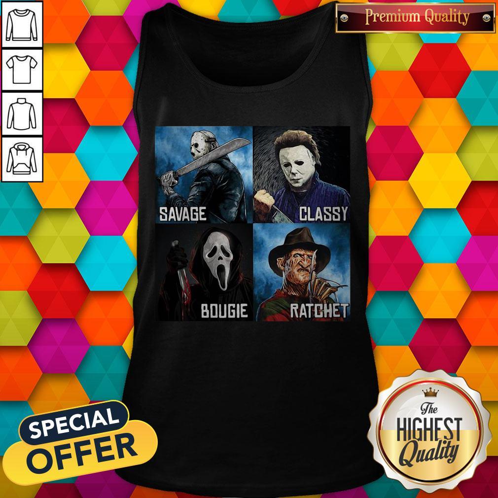 Horror Movies Characters Savage Classy Bougie Ratchet Shirt