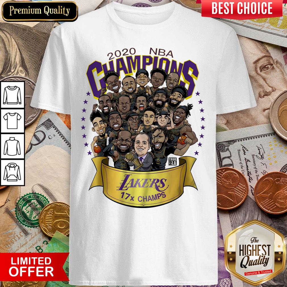 Hot 2020 NBA Champions Los Angeles Lakers 17 Champs Cartoon Shirt