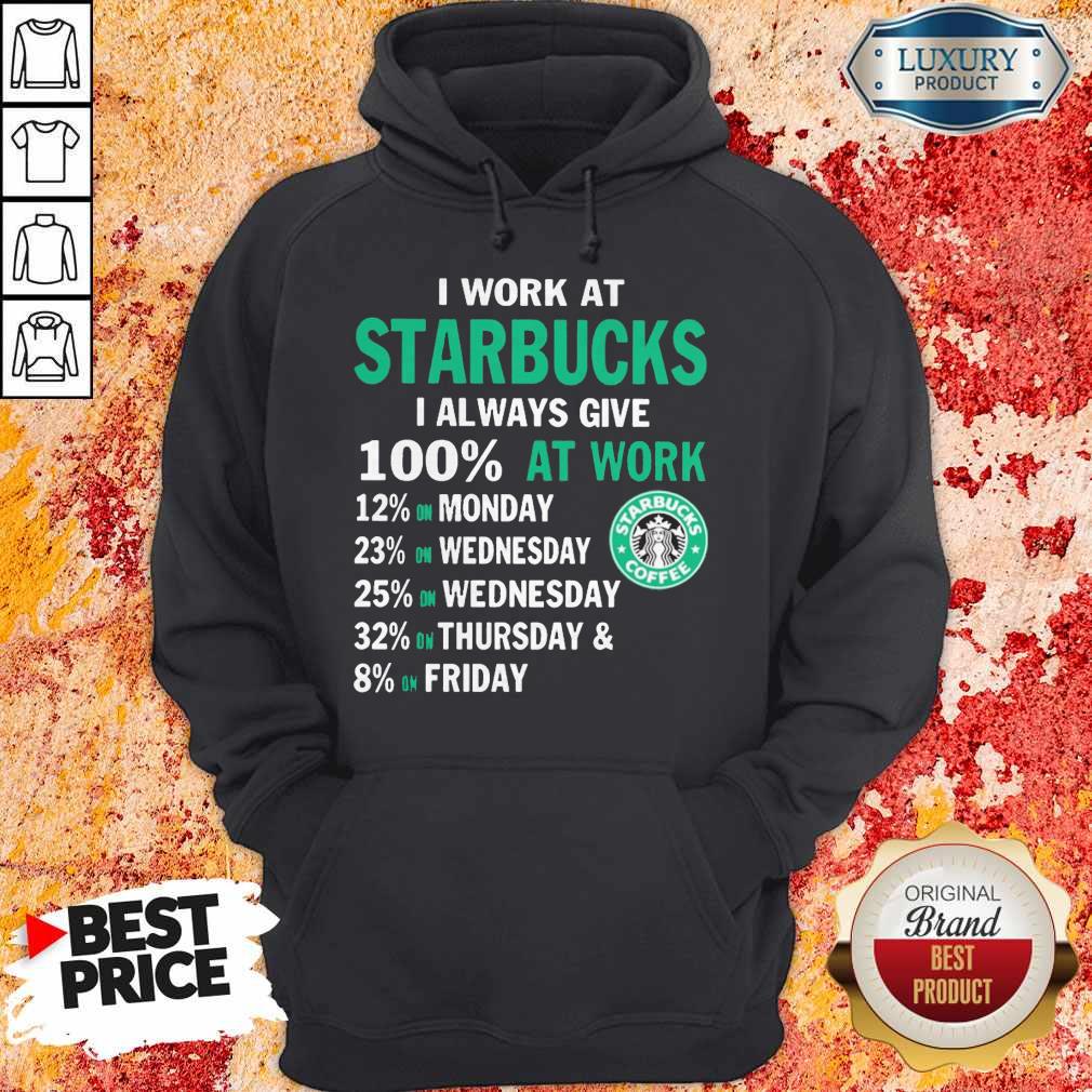 I Work At Starbucks I Always Give 100 At Work Shirt