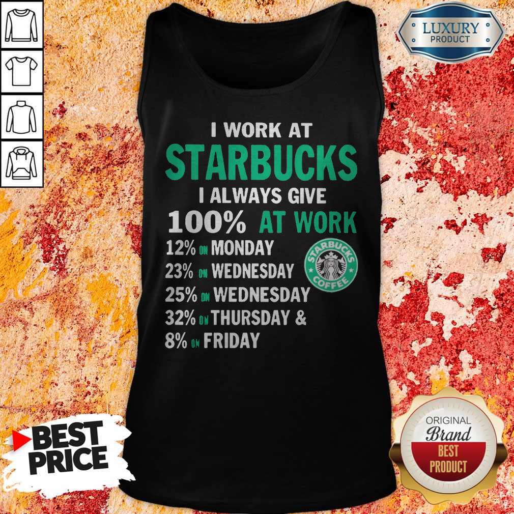 I Work At Starbucks I Always Give 100 At Work Shirt