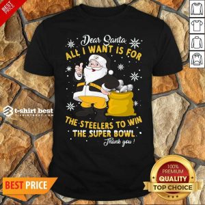 Top Dear Santa All I Want Is For The Steelers To Win The Super Bowl Thank You Shirt