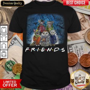 Happy Cat In Horror Character Movie Friends Shirt