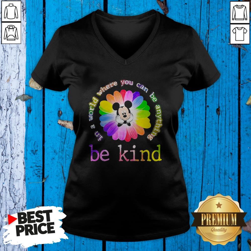 Lgbt Mickey Mouse Flower In A World Where You Can Be Anything Be Kind Shirt