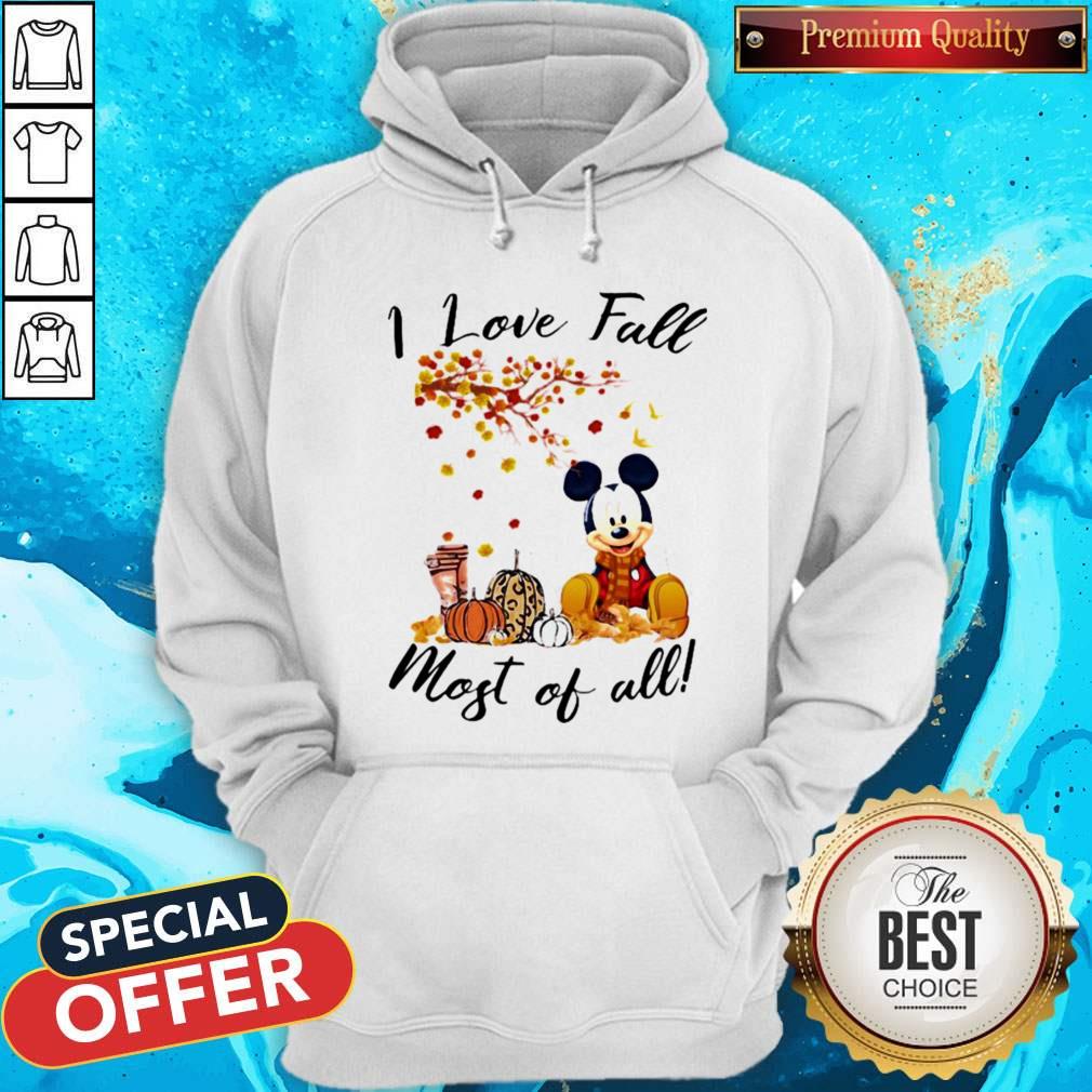 Mickey Mouse I Love Fall Most Of All Leaves Tree Shirt