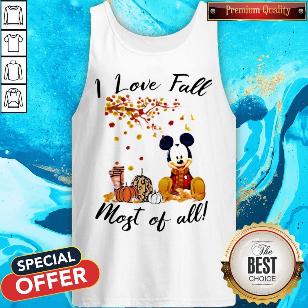 Mickey Mouse I Love Fall Most Of All Leaves Tree Shirt