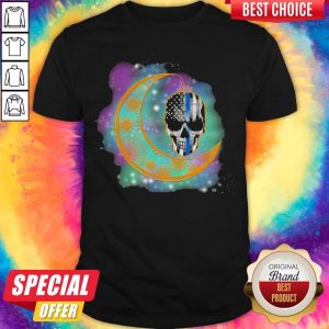 Top The Flower Moon Skull American Flag Shirt
