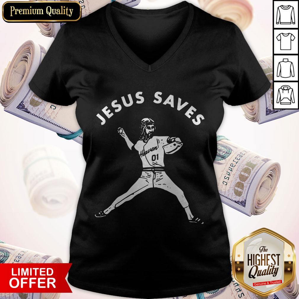 Nice Baseball Jesus Saves Shirt